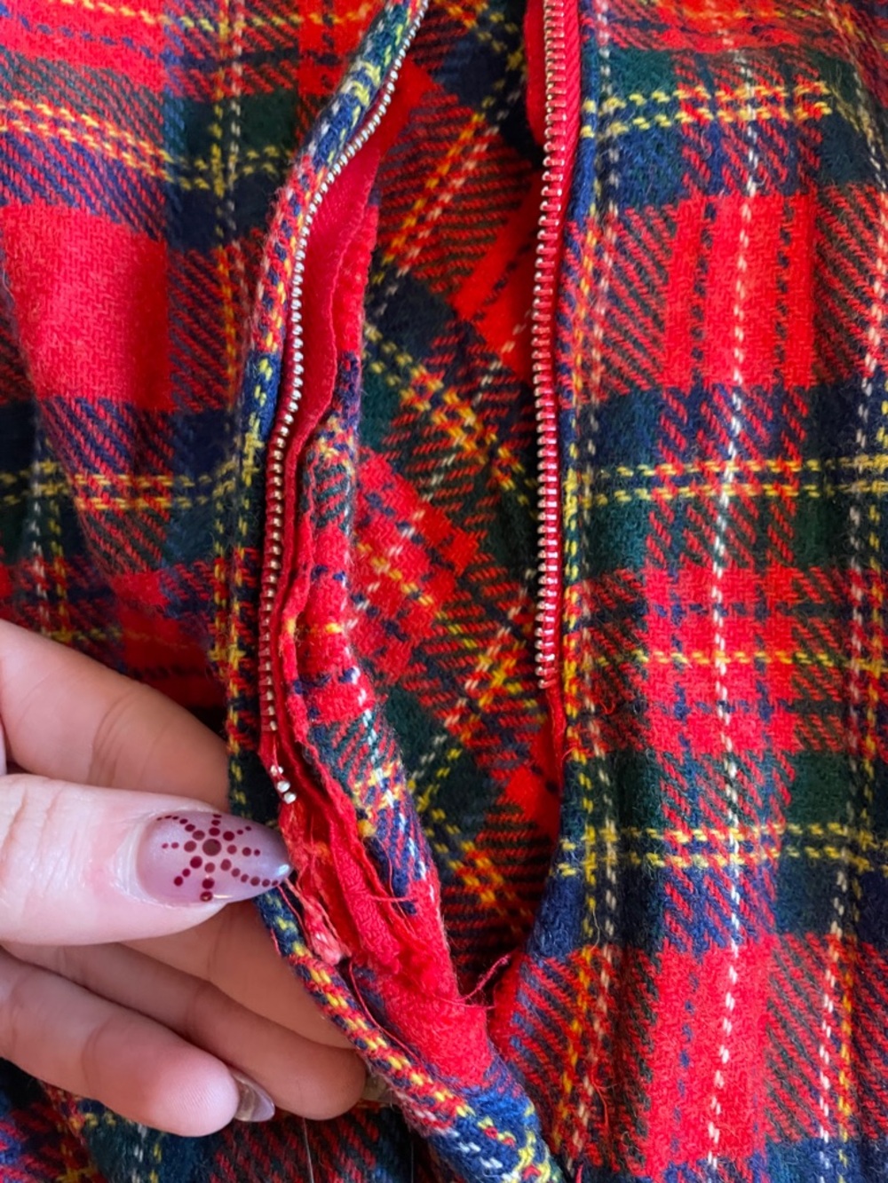 Red Plaid A-Line Midi Skirt - Picture 7 of 9